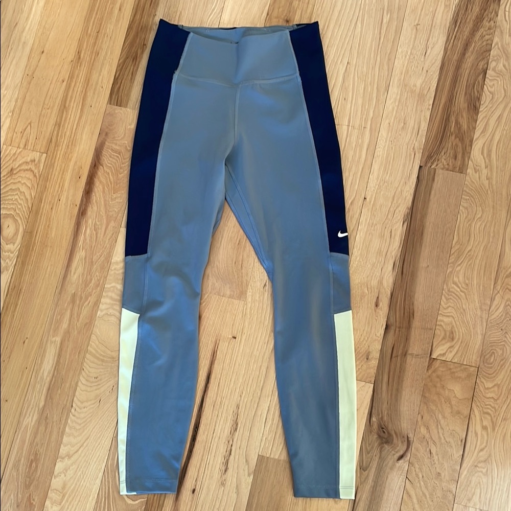 Nike Blue and Green Cropped Leggings